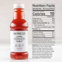 Load image into Gallery viewer, Monica’s Cold Brew All Organic Tea - Energizing - Berry Hibiscus - 16 oz Bottles (Pack of 6) - 50mg Caffeine, Healthy Energy Drink to Support Your Active Lifestyle, Made with Organic, Vegan, Kosher and Non-GMO Ingredients