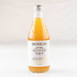 Monica’s Cold Brew All Organic Tea - Recovery - Pineapple Guava White Tea - 12oz Bottles (Pack of 6) - 30mg Caffeine, Healthy Energy Drink to Support Your Active Lifestyle, Made with Organic, Vegan, Kosher and Non-GMO Ingredients